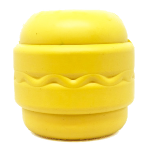MKB Cheeseburger Durable Rubber Chew Toy & Treat Dispenser  - Large - Yellow