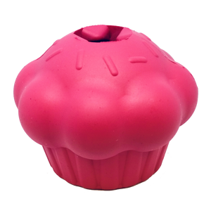 MKB Cupcake Durable Rubber Chew Toy & Treat Dispenser - Pink