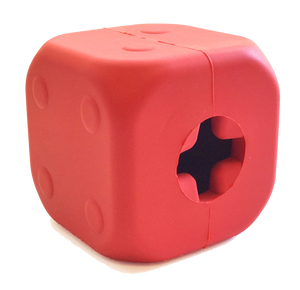 MKB Dice Toy Durable Rubber Chew Toy & Treat Dispenser - Large - Red